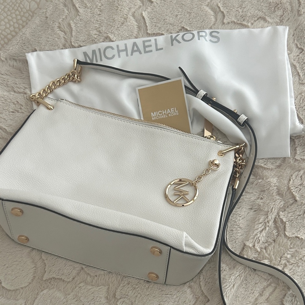 Structured Saffiano Leather Crossbody Bag